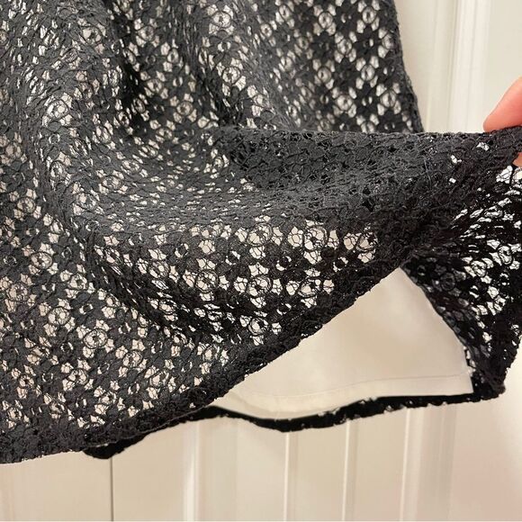 KENSIE Floral Lace Satin Skirt Black - 4 - Picture 4 of 11